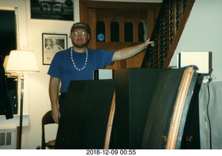 Quad ESL speakers and Evelyn - (cat)