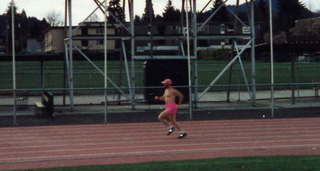 Adam running at Hayward Field