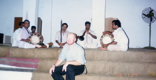 Satish-Geeta wedding in Madras, India - Adam and Dr. Krishnamurthy at elephant circle at IIT Madras