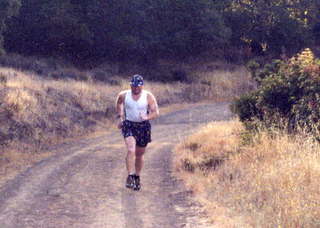 Adam running in the California hills (zoom in)