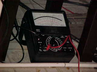 Voltmeter showing reduced voltage