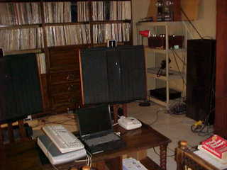 Living room, tape deck rack