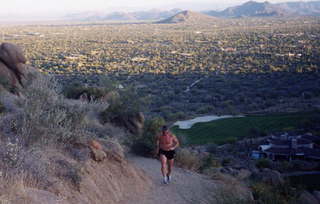 Pinnacle Peak, Adam running zoom