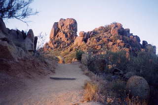 Pinnacle Peak running trail and rugged rocks