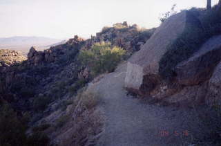 Pinnacle Peak running trail on neighboring hill