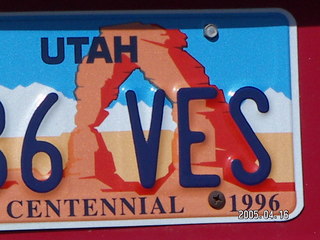 Arches National Park -- Utah License Plate with Delicate Arch