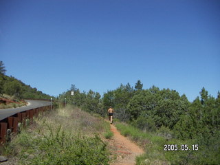 Sedona Airport trail -- Adam running away