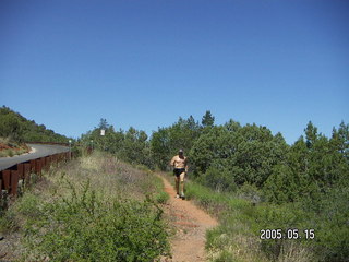 Pinnacle Peak, Adam running, zoom more