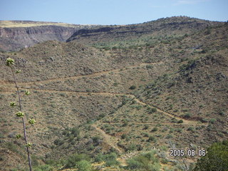 Bagdad, Arizona, run -- trails across the canyon
