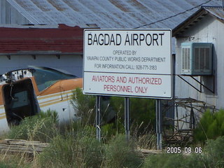 Bagdad, Arizona, run -- airport sign
