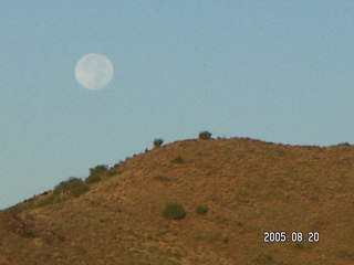 Zion National Park -- moon over high rocks