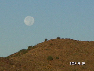 Zion National Park -- moon over high rocks