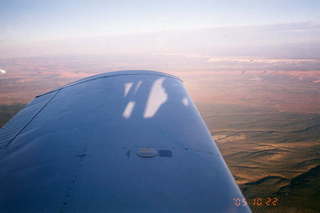 My shadow on my wing at dawn