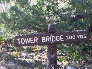 Bryce Canyon -- Fairyland Trail -- Tower Bridge sign