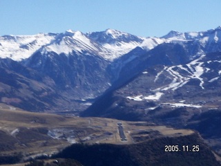 aerial -- Telluride Airport -- final approach Runway 9