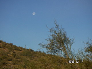 MSLT Ringtail Trail, small moon over big hill