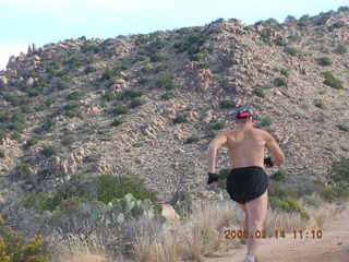 Bagdad -- Coors Lake trail -- Adam running