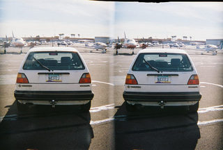 stereo-3D L+R parallel-eye Loreo my car at Deer Valley