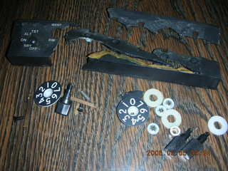 old Narco transponder faceplate in pieces