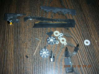 old Narco transponder faceplate in pieces