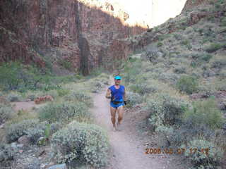 North Kaibab trail from Phantom Ranch -- Adam running