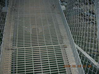 view from Bright Angel trail -- looking down through Silver Bridge