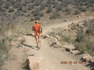 trail to Plateau Point -- Adam running