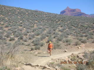 North Kaibab trail from Phantom Ranch -- Adam running in the distance