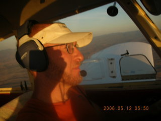 Adam at sunrise flying to Flagstaff in N4372J