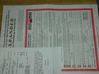 receipt for Coolpix camera