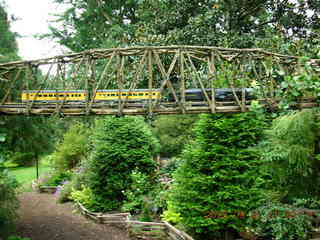 Morris Arboretum -- train on train bridge