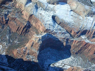 aerial -- Zion National Park -- Angel's Landing and Observation Point
