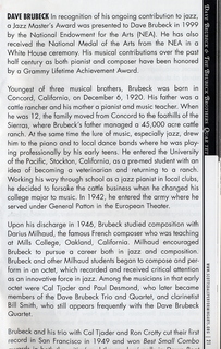 Dave Brubeck 'Time Out' autographied by Dave's sons Chris and Dan