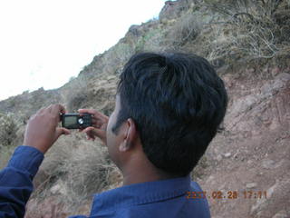 Camelback hike -- Mahendran taking a picture