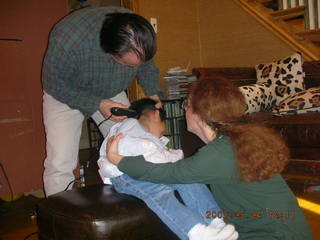 Gaby getting a haircut