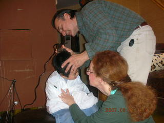 Gaby getting a haircut