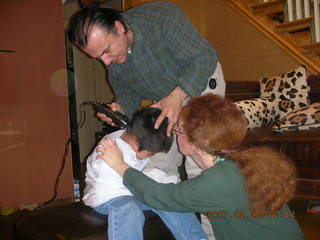 Gaby getting a haircut