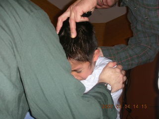 Gaby getting a haircut