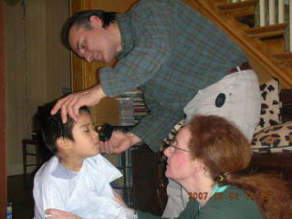 Gaby getting a haircut