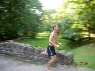 Morris Arboretum -- train on train bridge