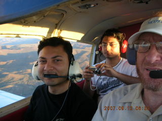 Abishek, Varun, and Adam flying in N4372J