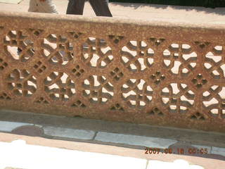 67 69e. Taj Mahal ornate walkway wall