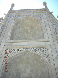 84 69e. Taj Mahal ornate main building wall