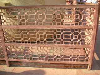 221 69e. Agra Fort - intricate wall carved in sandstone