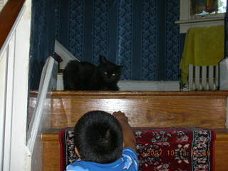 2006 eclipse trip -- Santorini going down to port -- stairs