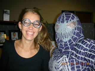 Val the nerd and Adam as Spiderman at SAP Halloween
