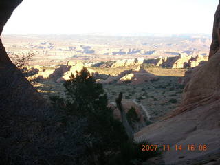 250 6be. Arches National Park - Devils Garden hike - scene through arch