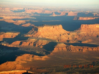 38 6bf. aerial - Orange Cliffs at dawn