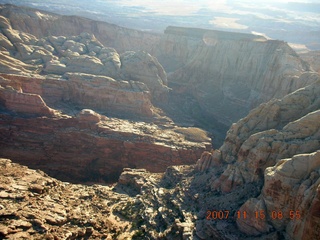 99 6bf. Flying with LaVar Wells - above approach canyon to Hidden Splendor (WPT660) - aerial