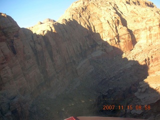 112 6bf. Flying with LaVar Wells - approach canyon to Hidden Splendor (WPT660) - aerial